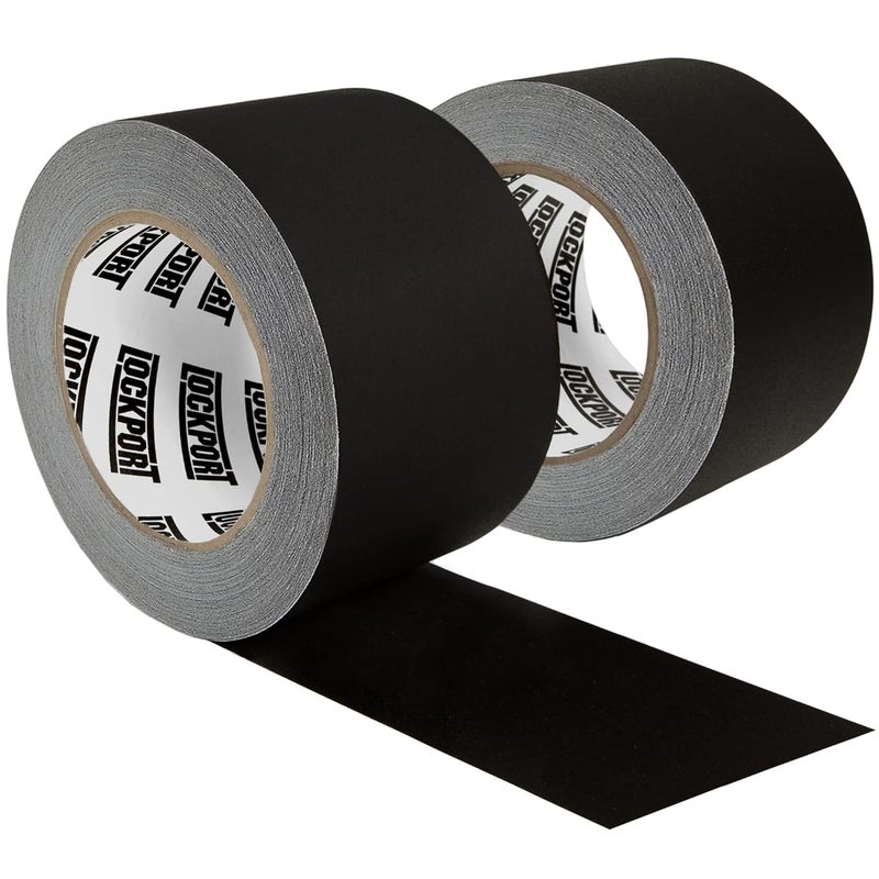 Lockport Black Gaffers Tape 3 inch x 30 Yards - 2 Pack Pro Black Gaff Tape - No Residue, Water Resistant, Non-Reflective, Easy Tear - Multipurpose - Image 1